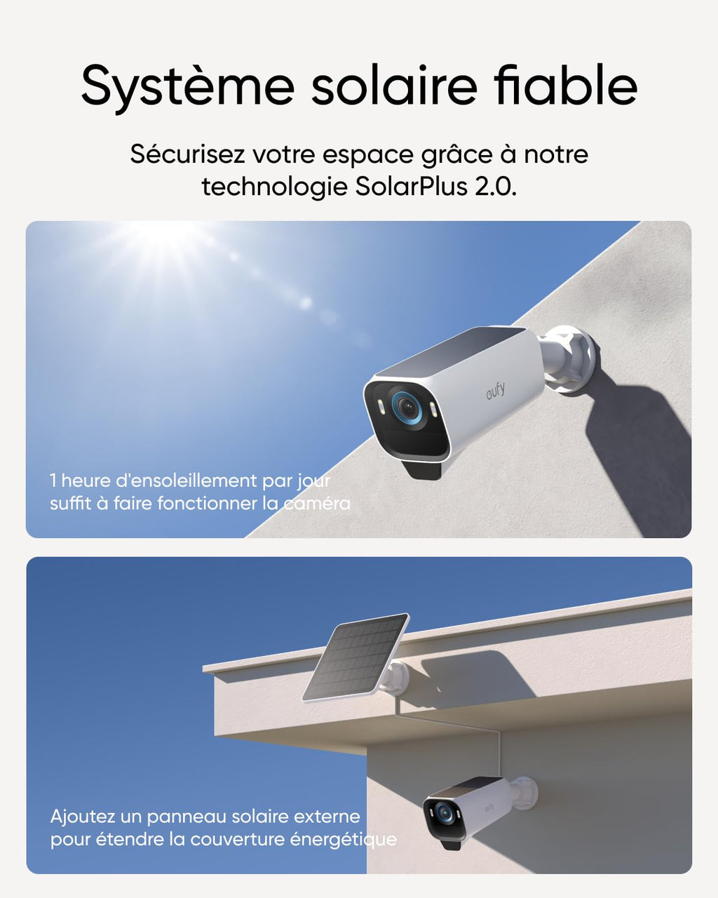 eufyCam S3 Pro Caméra de surveillance extérieure 4K Wi-Fi sans Fil, vision nocturne MaxColor, reconnaissance faciale IA, stockage local, aucuns frais mensuels, HomeBase 3 nécessaire