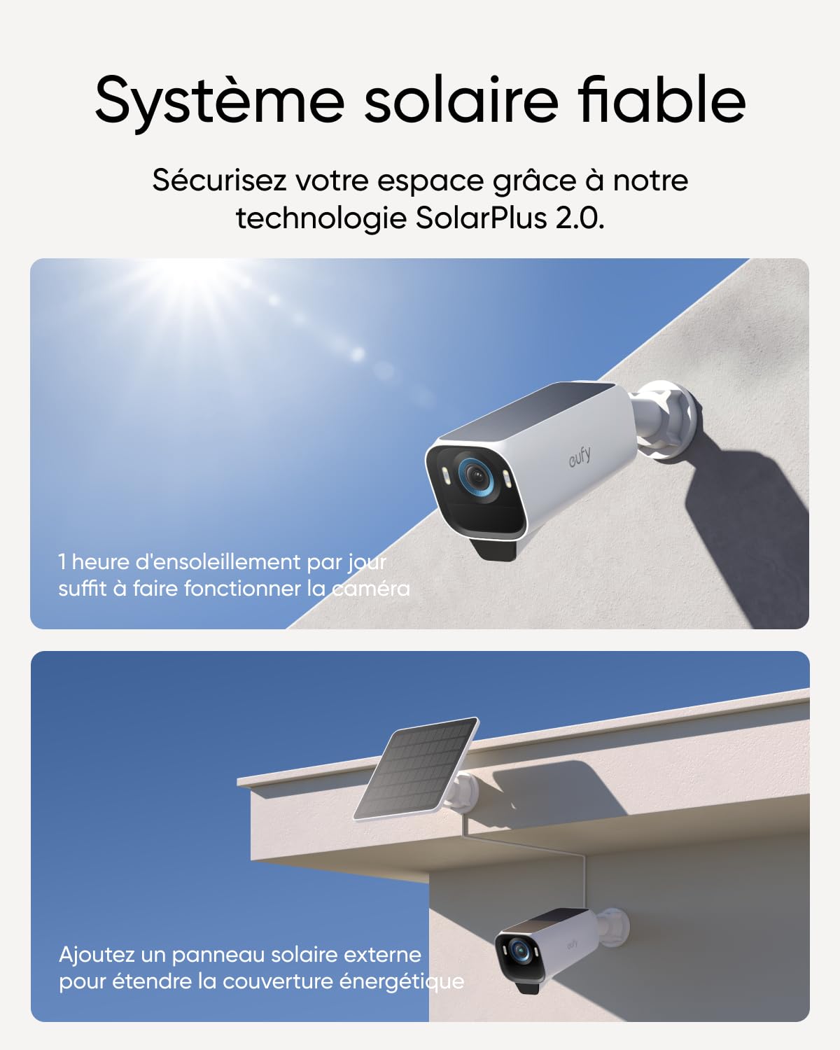 eufyCam S3 Pro Caméra de surveillance extérieure 4K Wi-Fi sans Fil, vision nocturne MaxColor, reconnaissance faciale IA, stockage local, aucuns frais mensuels, HomeBase 3 nécessaire