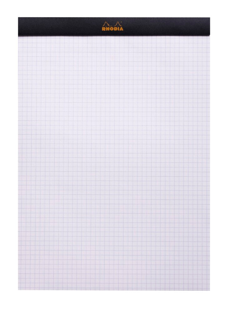 CLAIREFONTAINE Bloc agrafé Rhodia BLACK N°18 21x29,7 cm 80 feuillets petits carreaux 5x5 80 g