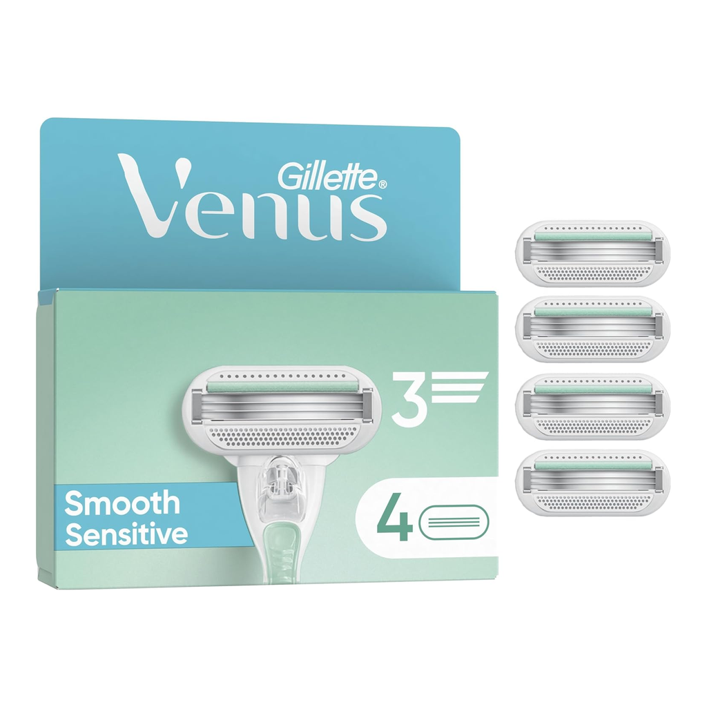 GILLETTE Venus Smooth - Lames de rasoir peaux sensibles - 4 pièces