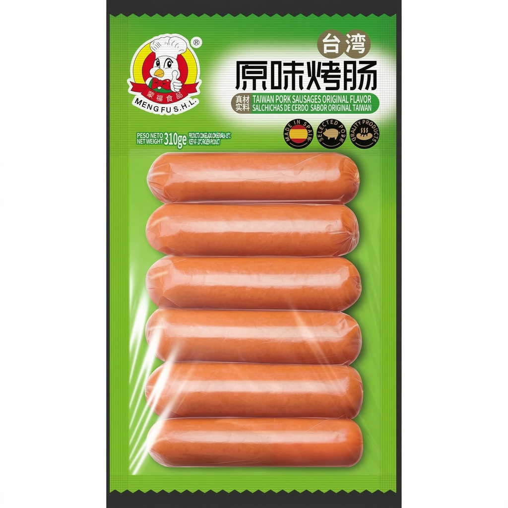 Meng Fu Saucisses taïwanaises de poitrine de porc saveur originale - 310 g