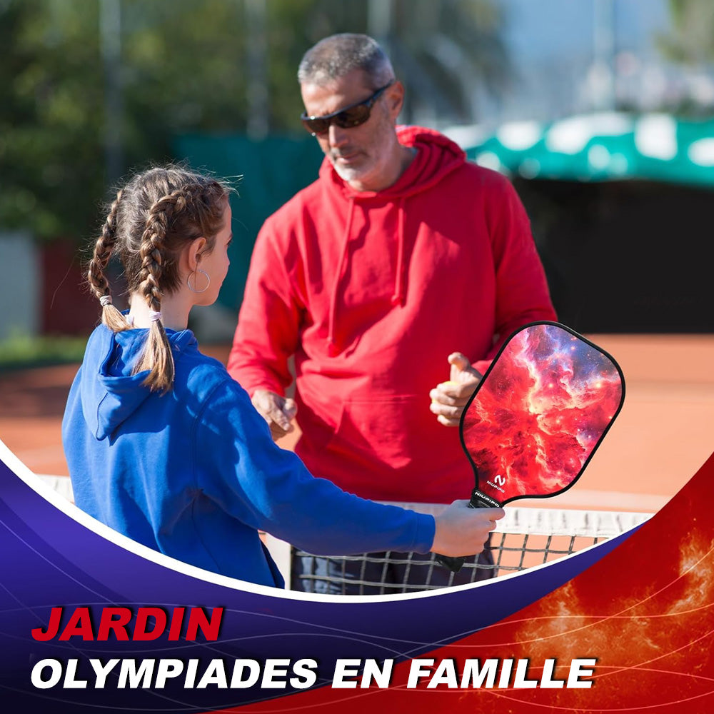 Niupipo Lot de 2 raquettes de pickleball MX-80, Matériau en fibre de verre, noyau en nid d’abeille en polypropylène, certifiées USAPA, conception légère, prise confortable, idéales pour joueurs débutants et intermédiaires