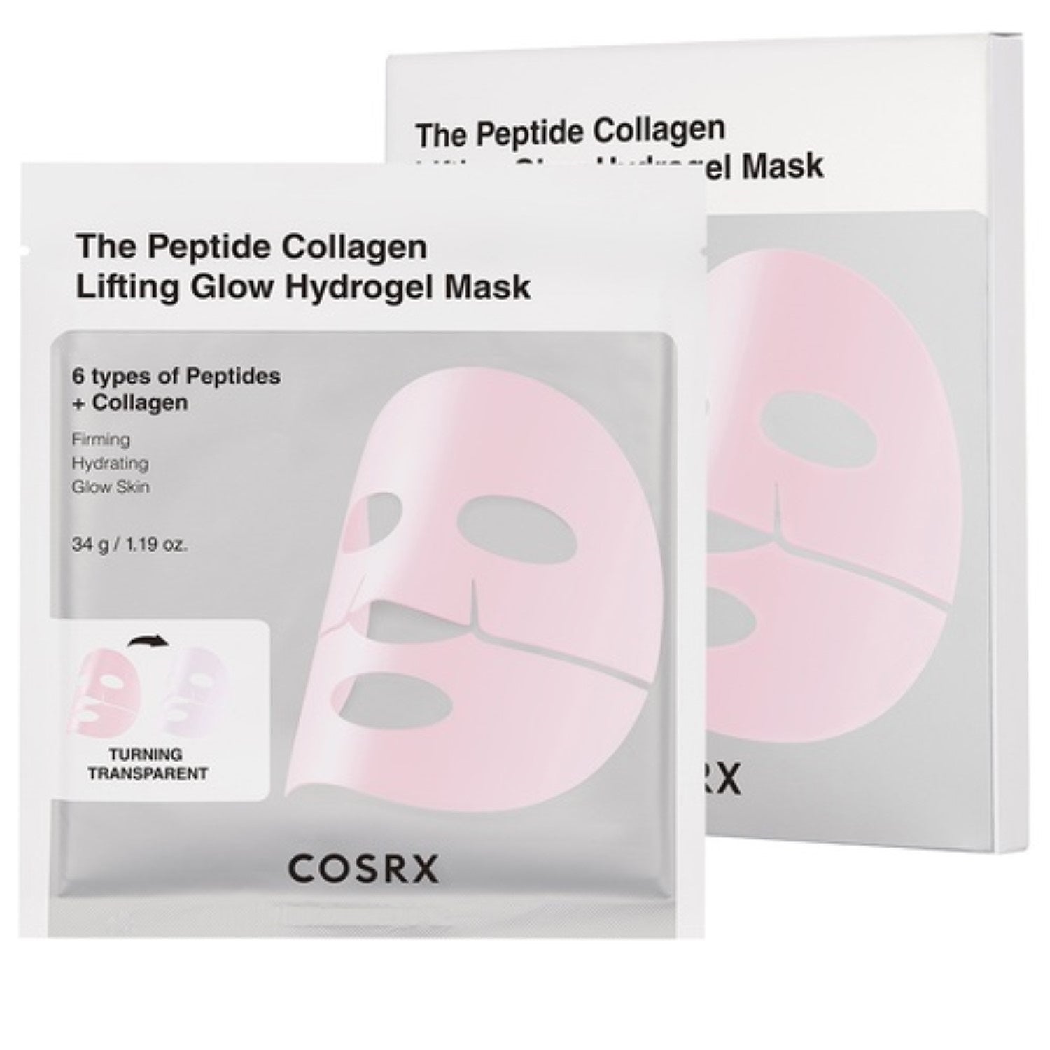 COSRX The Peptide Masque Hydrogel Peptides Collagène Lifting Éclat 34g * 3