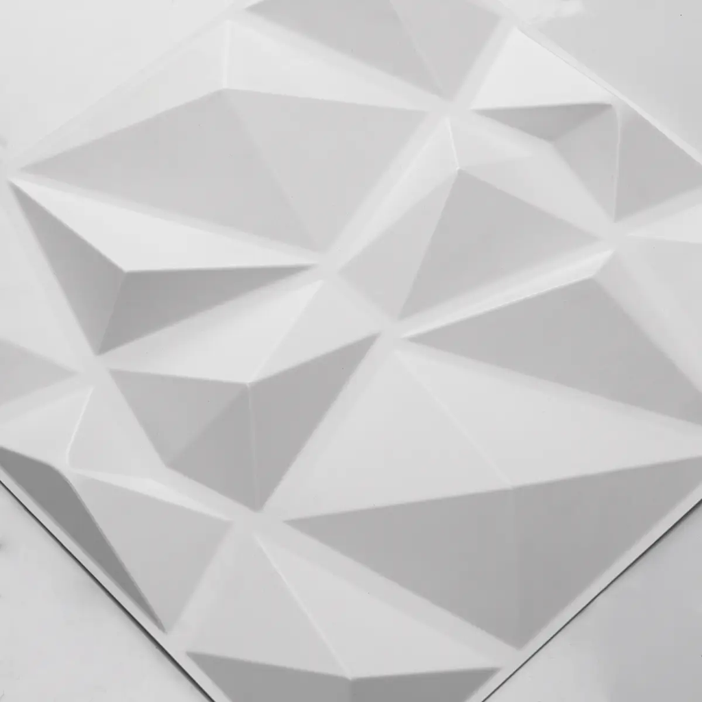Art3d Panneaux muraux 3D Premium à motif diamant - Blanc 30 x 30 cm (Lot de 33)