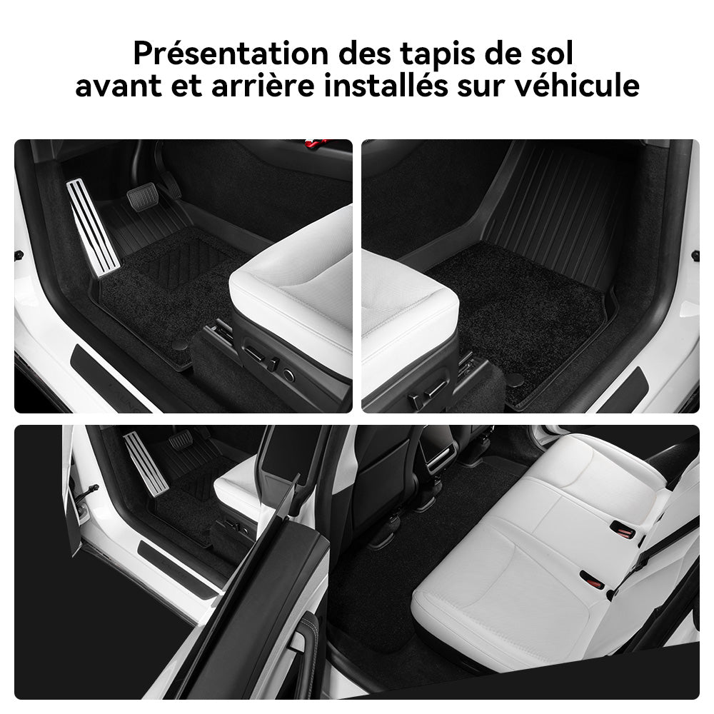 YZ Tapis de sol en TPE avec pédale métallique pour Tesla Model Y Juniper 2025‑2026 Premium et Performance