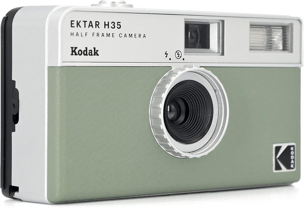 KODAK Appareil photo analogique Kodak EKTAR H35 au format moyen, 35 mm, réutilisable, sans mise au point, léger, facile à utiliser (Versa sauge) (Film et pile AAA non inclus)