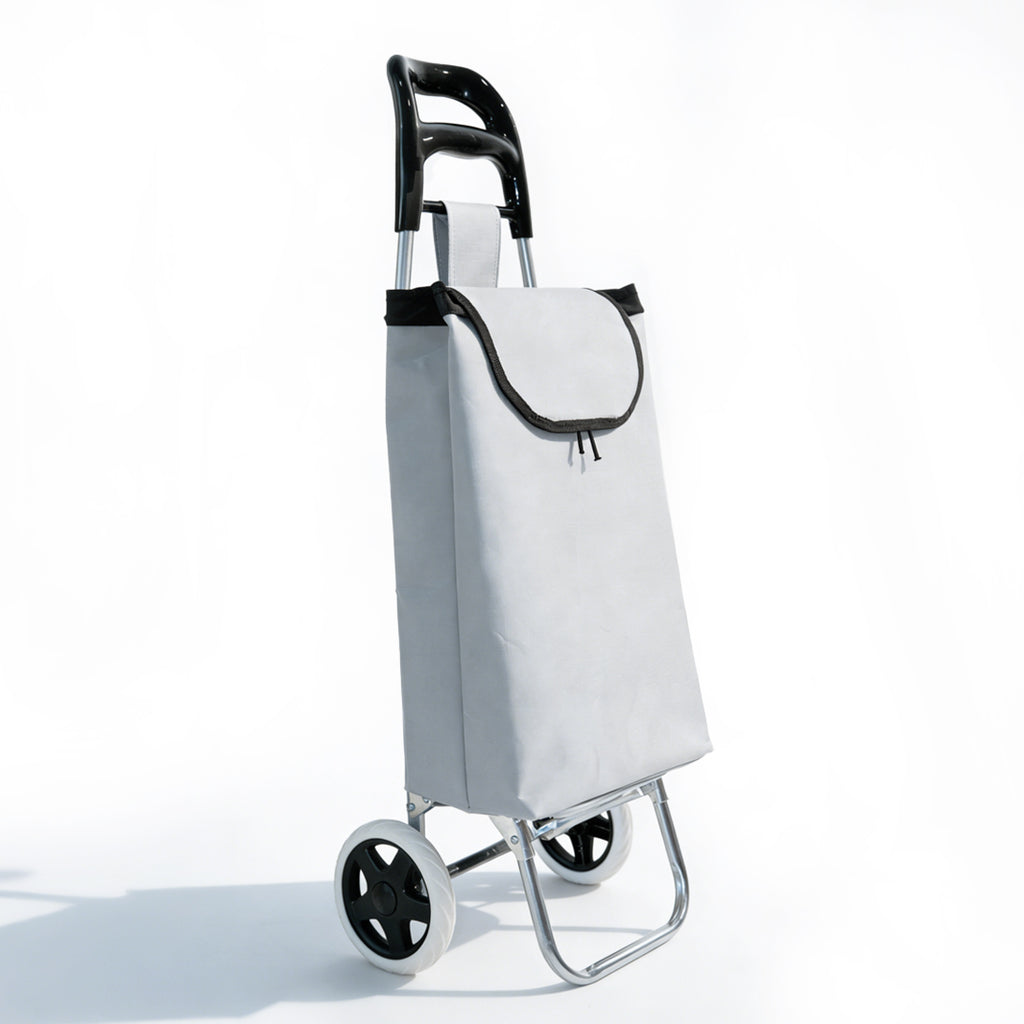 Strong bird Chariot de courses pliable de grande taille avec poignée ergonomique - Gris