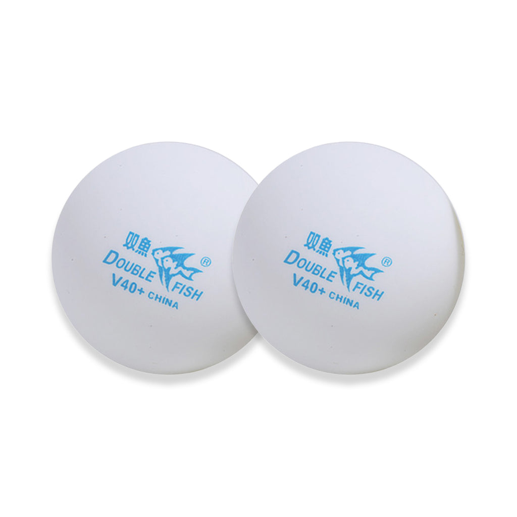 Double Fish Balles de tennis de table d'entraînement avec couture V40+ sans étoile, boîte de 100, Blanc