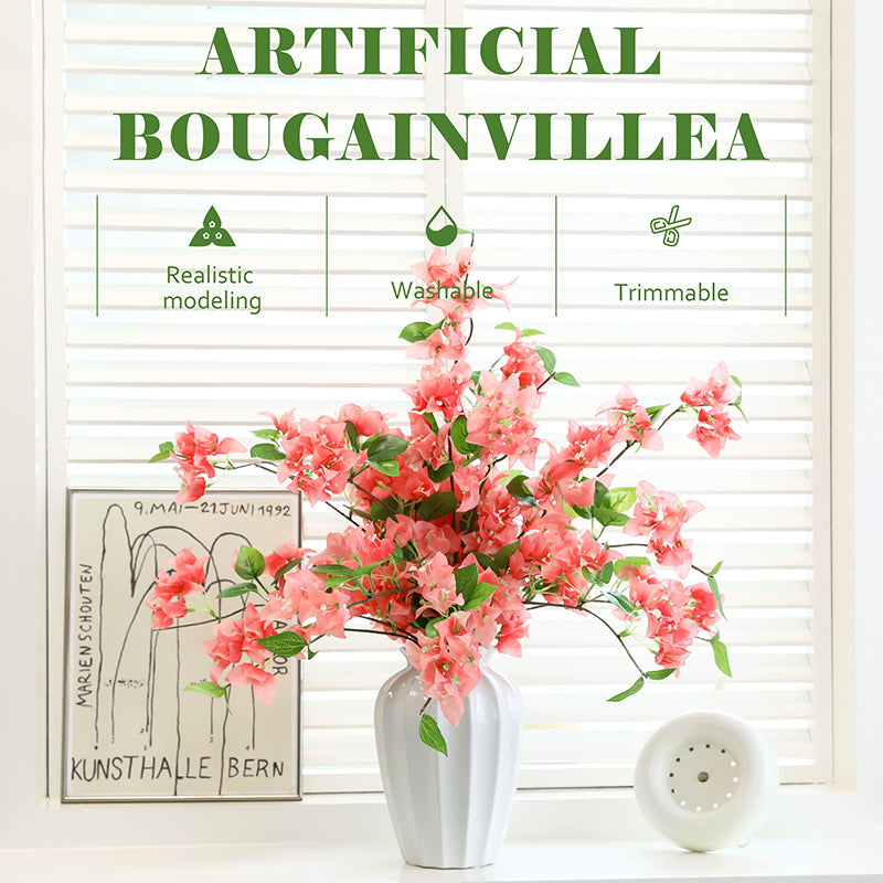 5 pièces 29,52 in / 74,98 cm Fleurs artificielles de bougainvillier branches de faux bougainvillier lianes de fleurs artificielles pour maison, jardin, mariage, fête