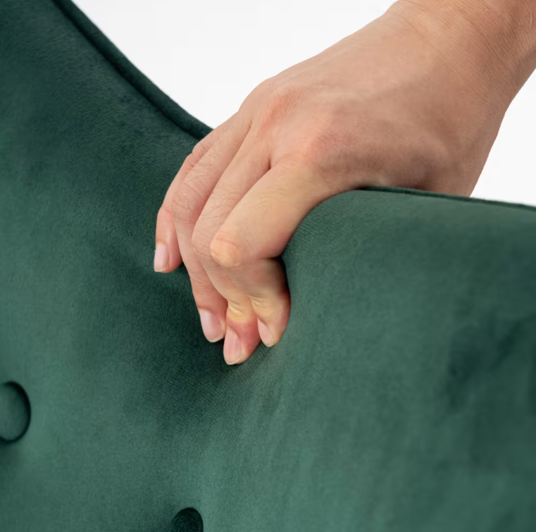 URBAN MEUBLE Fauteuil Velours vert Pieds en bois Confortable