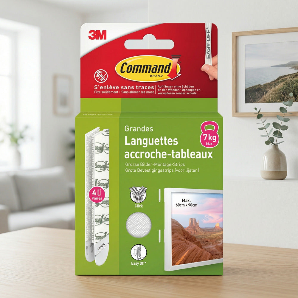 Command™ Languette de fixation enlevable tableau Blanc Grand modèle