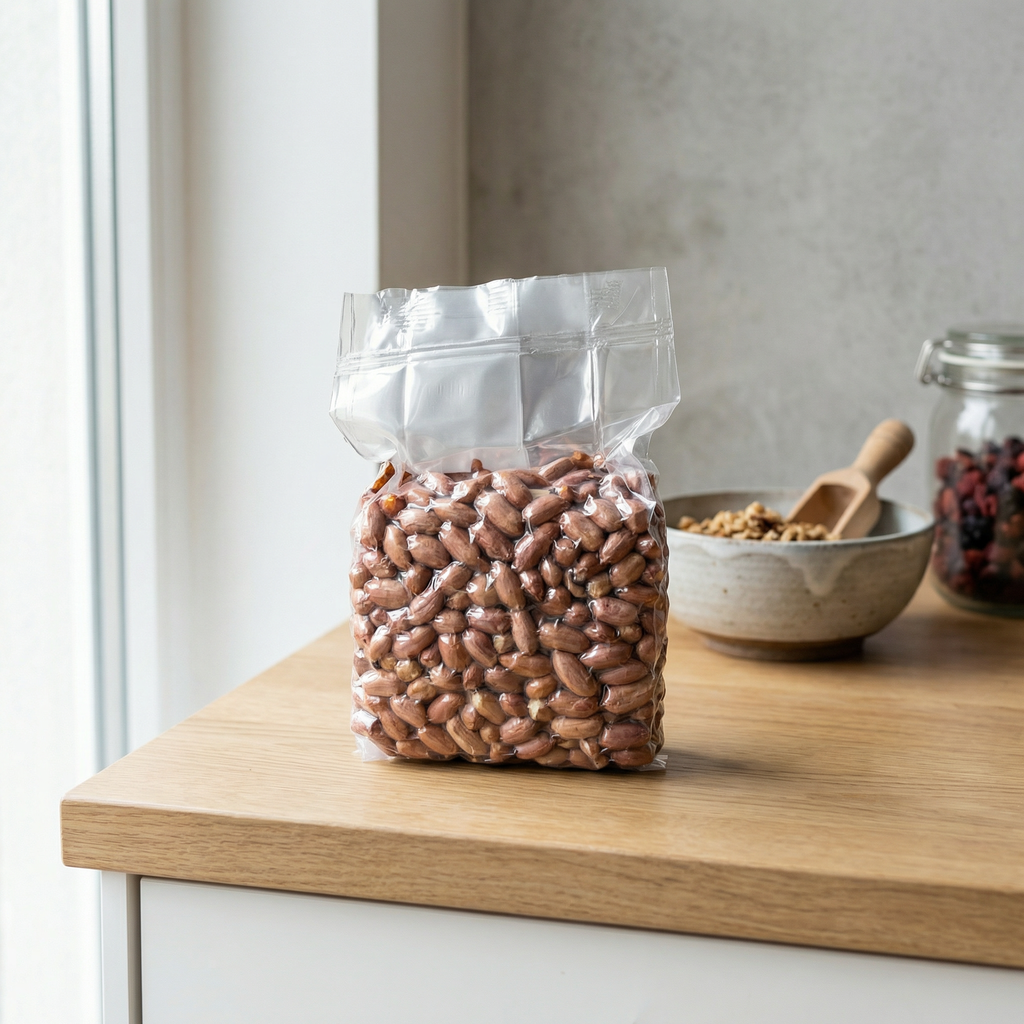 Arachides en grains emballées avec peau 34/38 (gros grains sous vide) 500