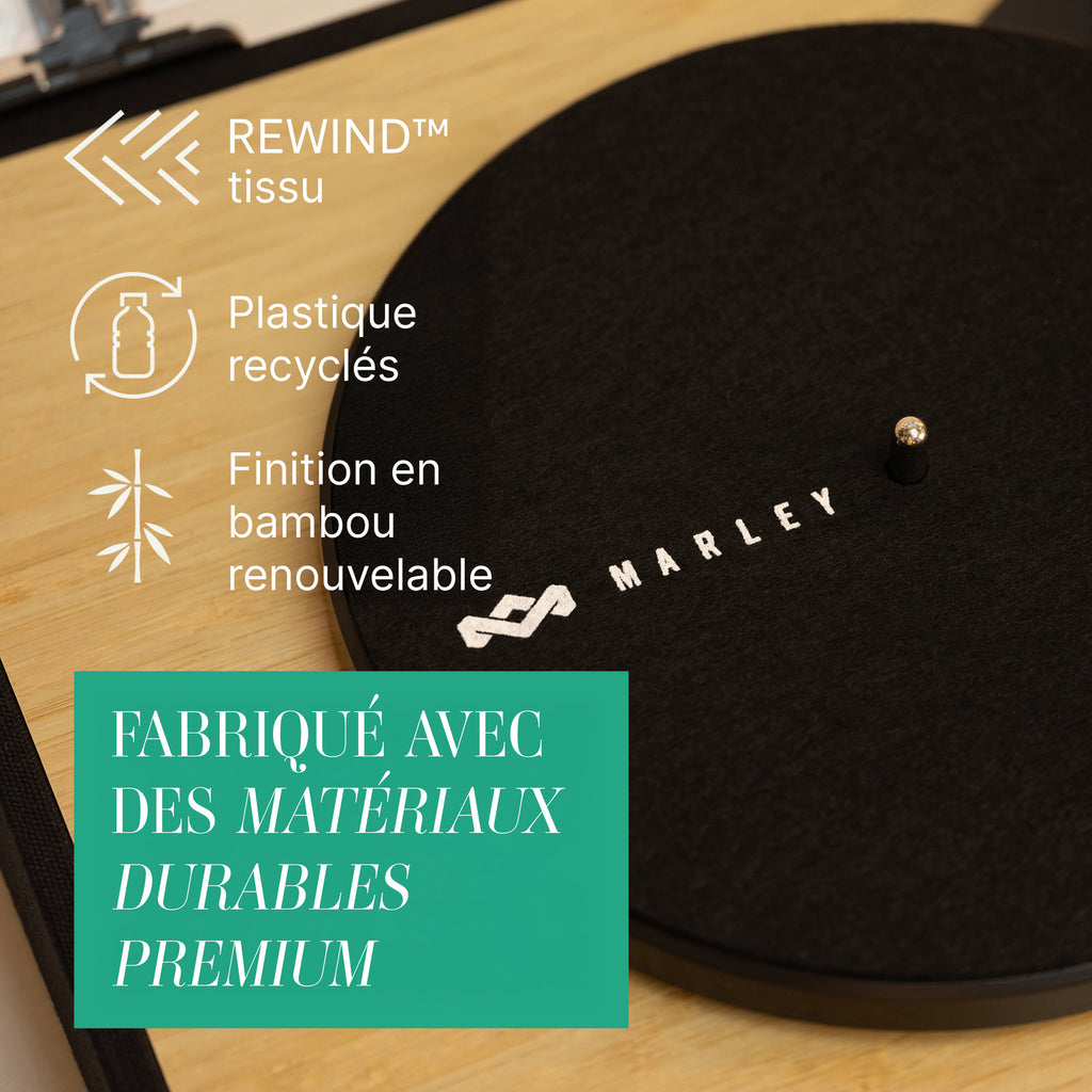 House of Marley Revolution Platine vinyle Bluetooth à 3 vitesses en matériaux recyclés