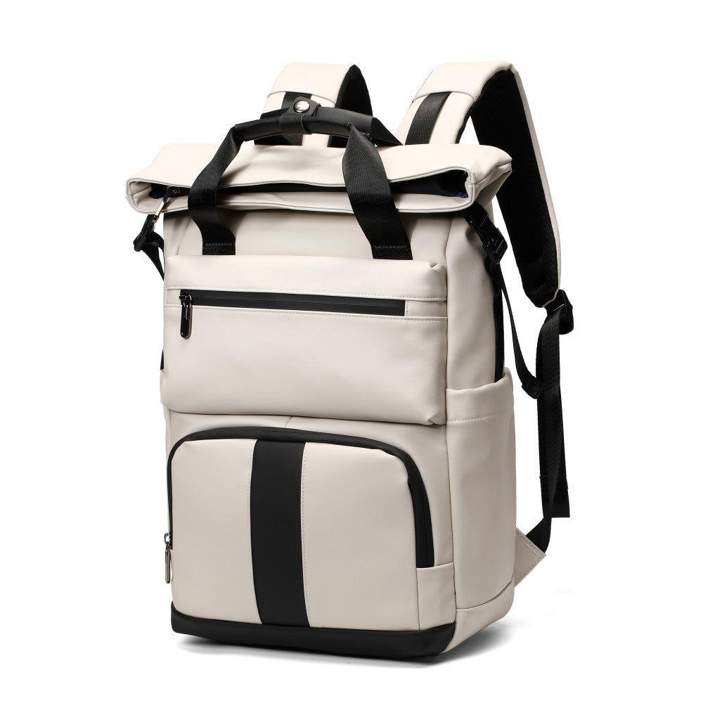 Sac à dos ordinateur portable 15,6 pouces à rabat supérieur déperlant grande capacité sac à dos multi-poches pour voyage trajet quotidien