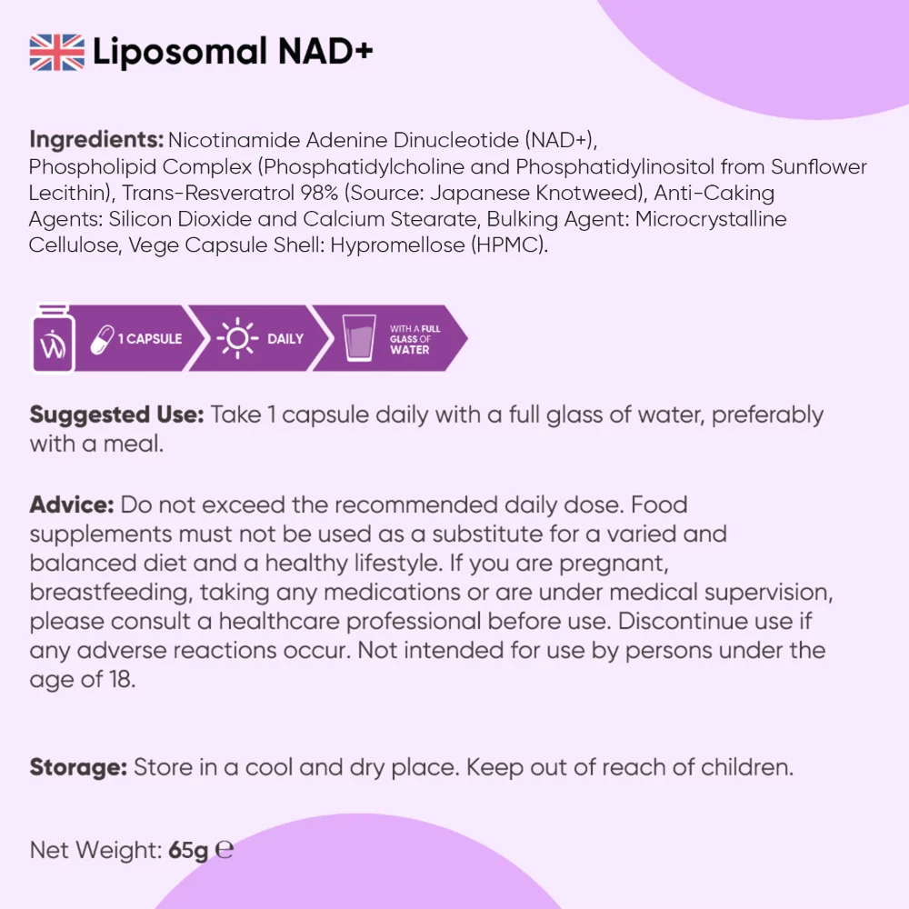 WeightWorld NAD+ liposomé avec resvératrol 600 mg - 90 gélules