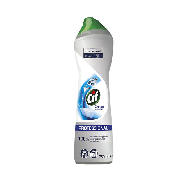 Cif Original Nettoyant Crème aux Microcristaux, Formule Professionnelle, Multi-Surfaces, 750 ml