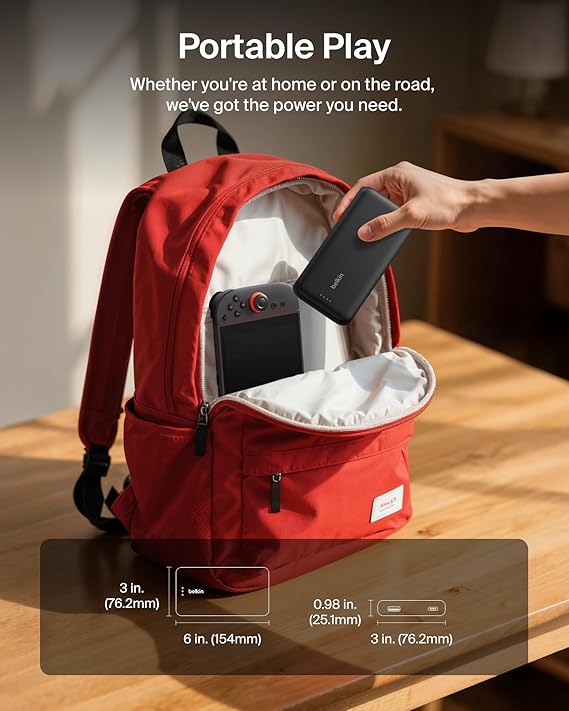 Belkin Gaming batterie externe 20000 mAh et 30 W PD avec câble intégré