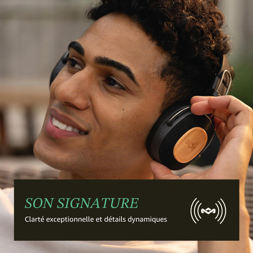 House of Marley Casque supra-auriculaire Bluetooth avec microphone - Noir