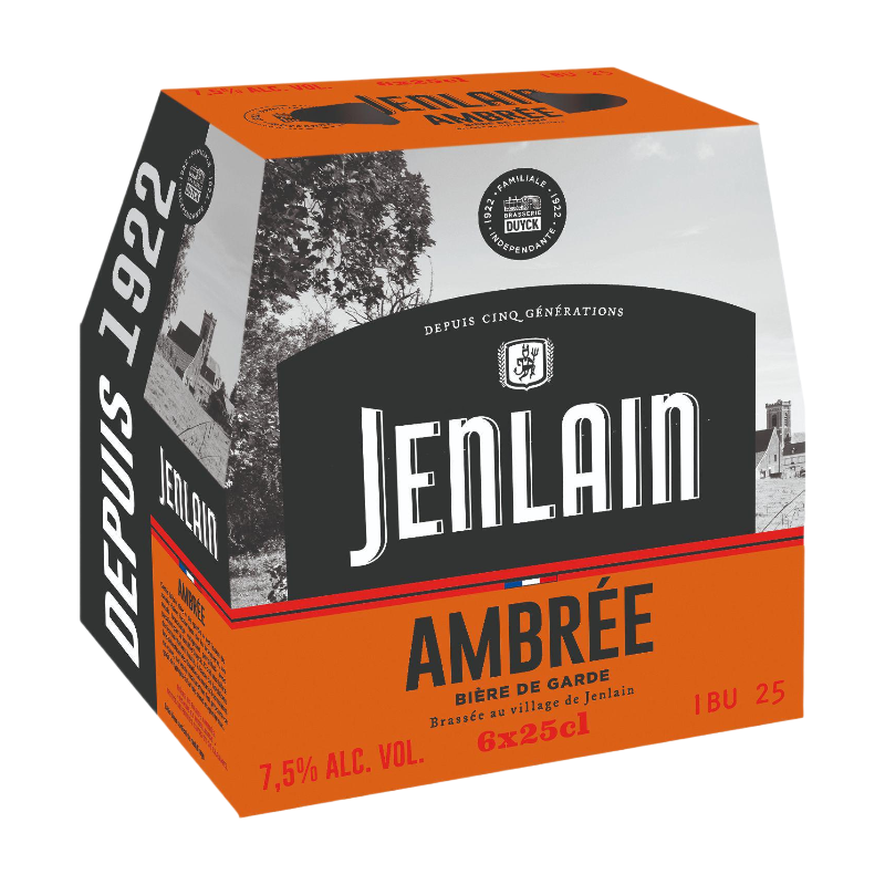 JENLAIN Bière ambrée 5,5 % - Pack 6 x 25 cl