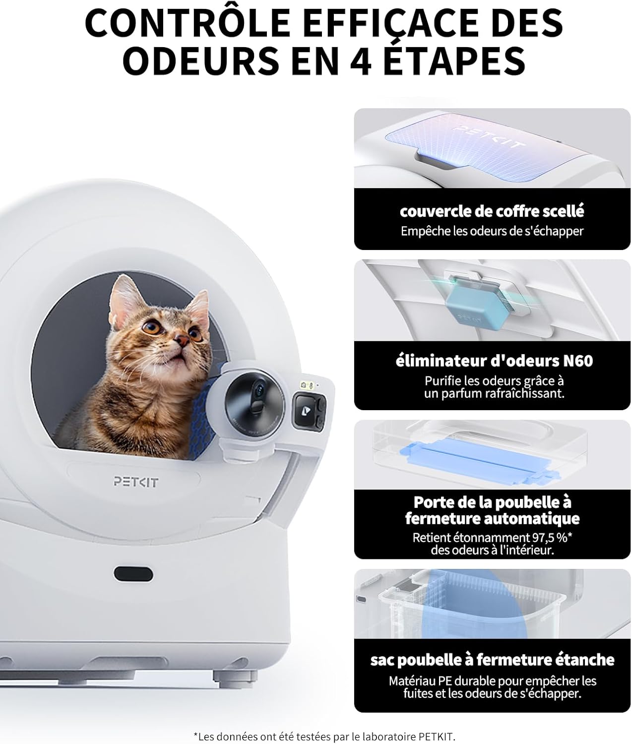 PETKIT Purobot Ultra Bac à litière auto-nettoyant pour chat avec caméra