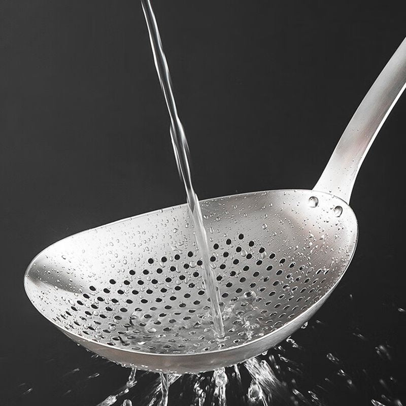 Maxcook Cuillère égoutteuse à fentes, grande cuillère égoutteuse en acier inoxydable 15 cm avec poignée et trous de suspension, écumoire, pelle de friteuse, passoire de cuisine pour la cuisson, l’égouttage et la friture, MCCU3545