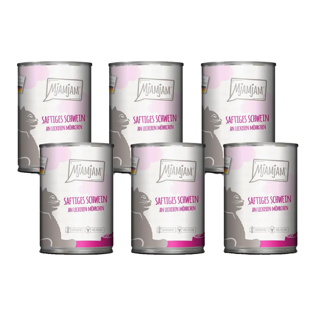 [Peut être servi frais pour l'été] MjAMJAM Nourriture humide pour chat porc carotte - 400 g x 6