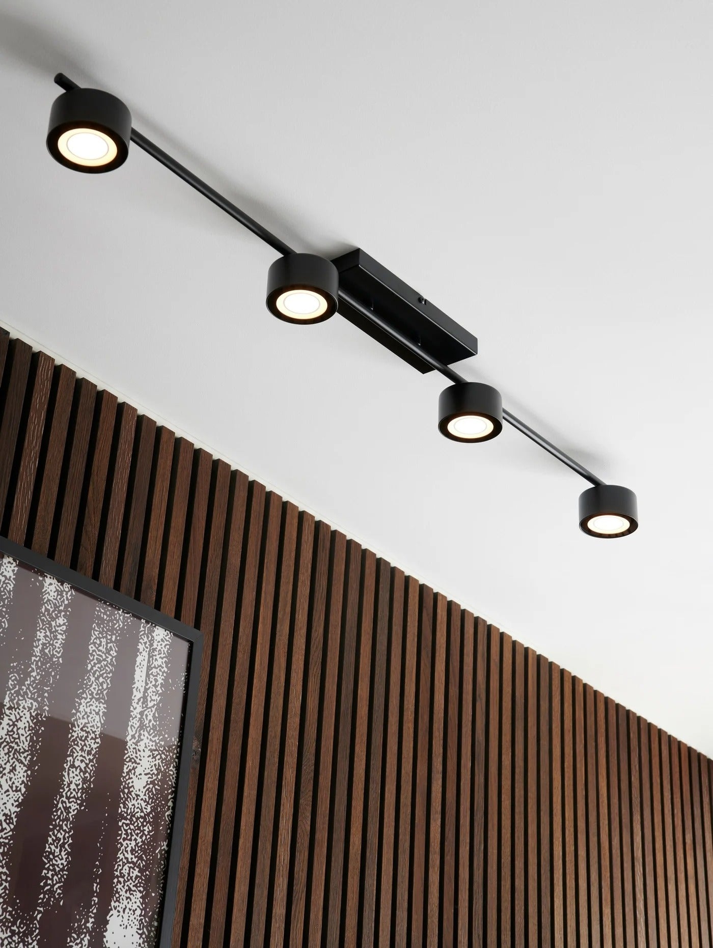 Spoterie CLYDE 4 Rail - LED intégrée métal noir - blanc chaud 2700k IP20 - Nordlux, Intérieur