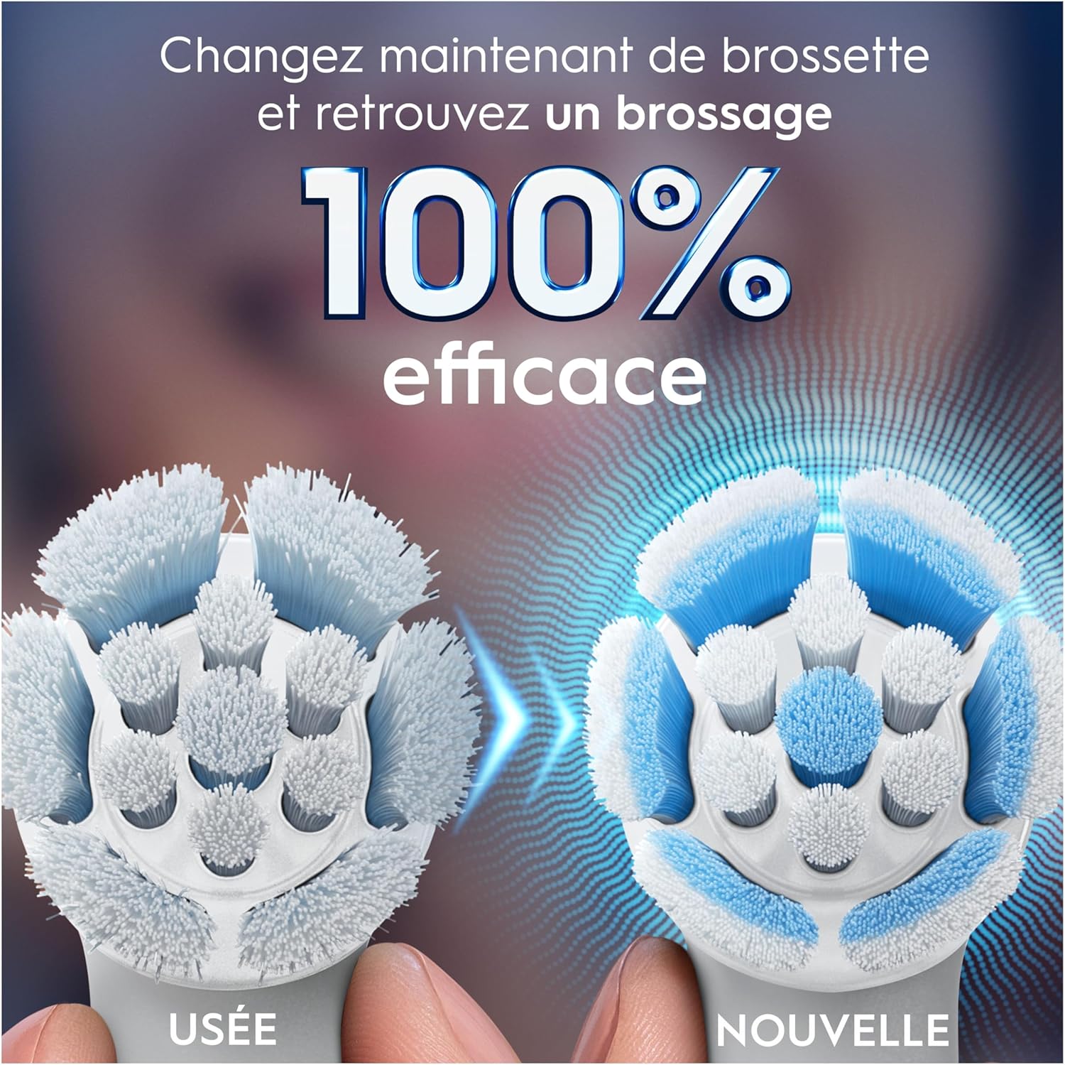 Oral-B iO - RB SW-6 Gentle Care – Brossettes de Rechange pour Brosse à Dents Électrique Oral-B iO, Nettoyage Doux et Efficace des Dents et des Gencives - Lot de 6, blanc