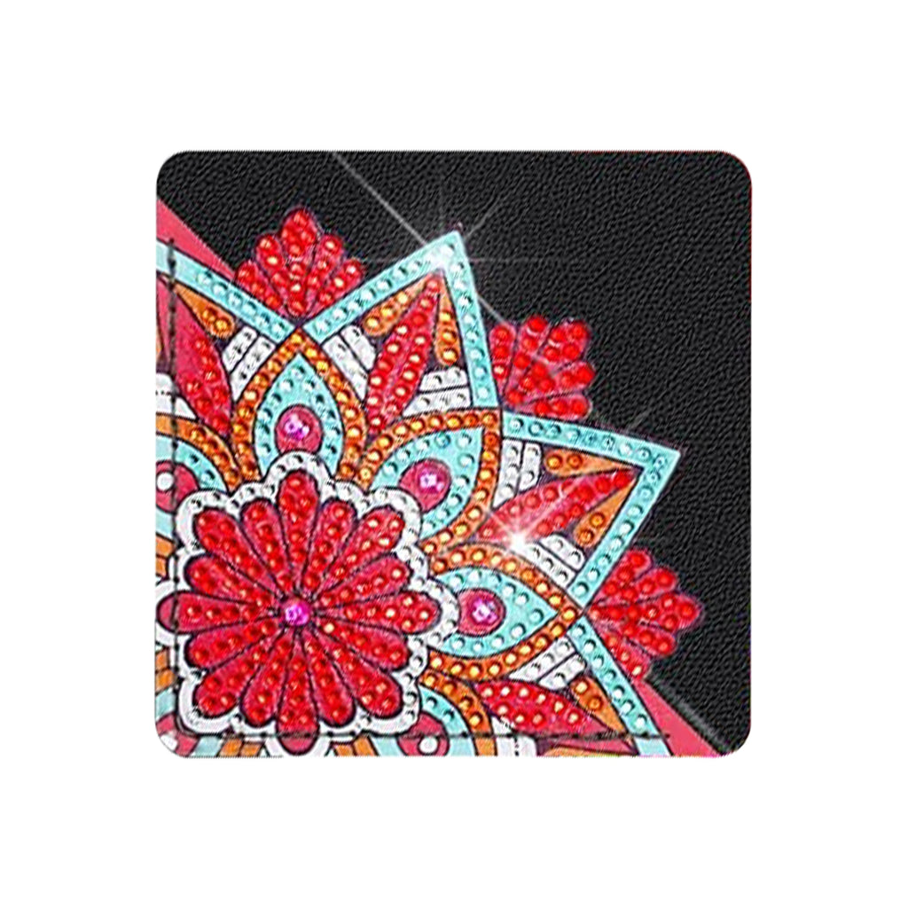 Ju7cer Lot de 8 Marque-pages de Peinture aux Diamants - Ensemble de Loisirs Créatifs Art aux Diamants Cristal Lotus Noir | Pour Adultes et Femmes 4×4 Pouces (10×10 cm)