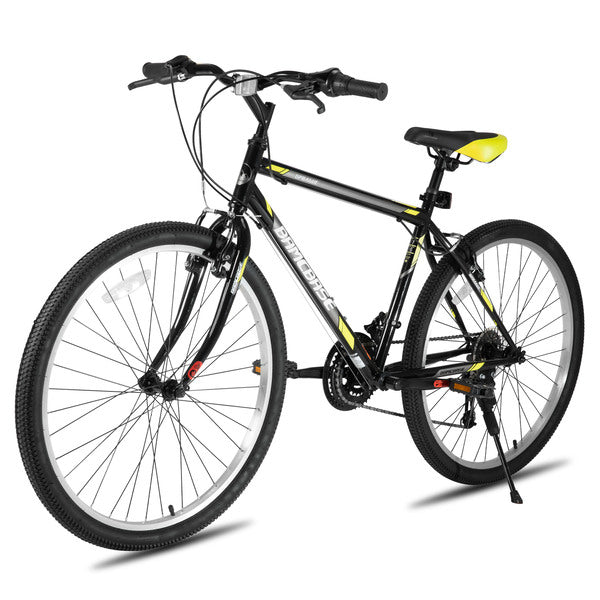 BAMCBASE Sprague, Vélo tout-terrain adulte 21 vitesses, cadre en acier haute résistance, vélo VTT de cyclisme sportif pour hommes et femmes, Noir, 26 pouces