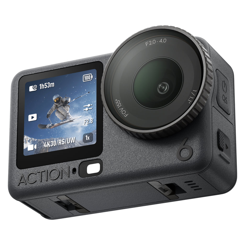 DJI Osmo Action 6 Pack standard Caméra d’action, Capteur carré 1/1,1″, Ouverture variable, 4K, Autonomie de batterie 4 h