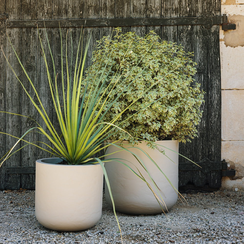 EDA Pot Rond 40 cm VOLCANIA UP Gris anthracite 40 cm Avec zone de rétention d'eau Ø 38,5 x 36,8 cm - Volume 32,5 L
