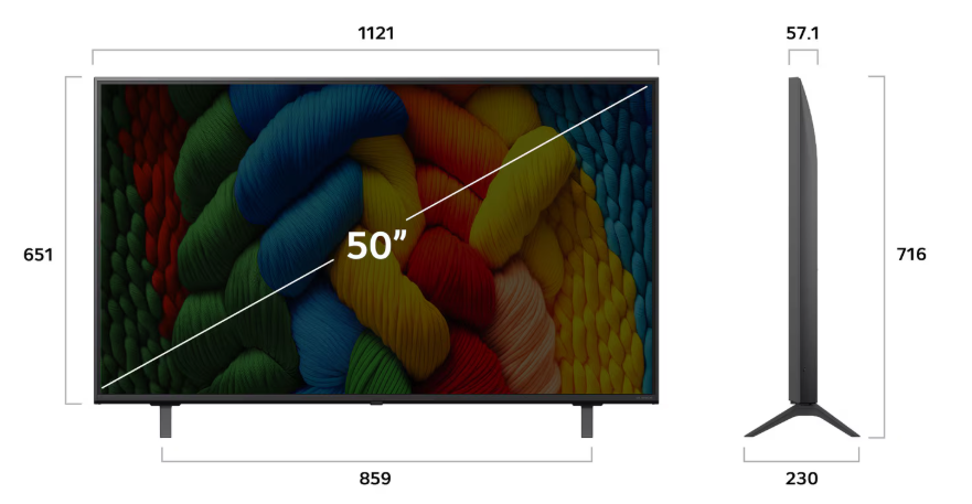 LG TV 50NANO80A3B 50 pouces LED UHD 4K 60Hz Smart TV NanoCell AI NANO80 2025