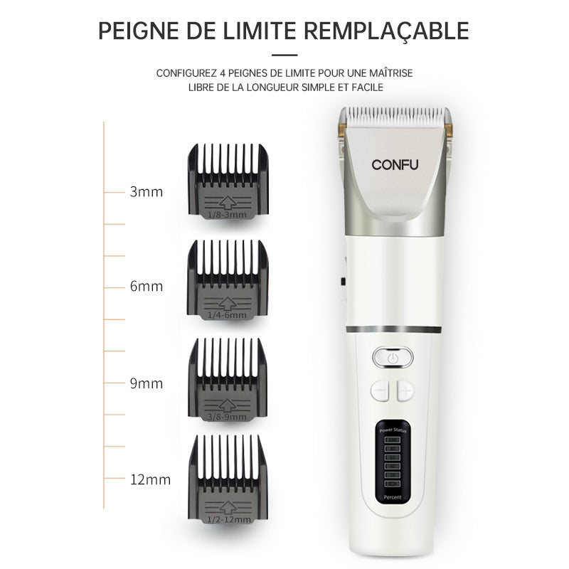 CONFU T105 Tondeuse à cheveux électrique pour adultes, usage domestique, rasage des cheveux, spéciale barbier et salon de coiffure, lame en céramique
