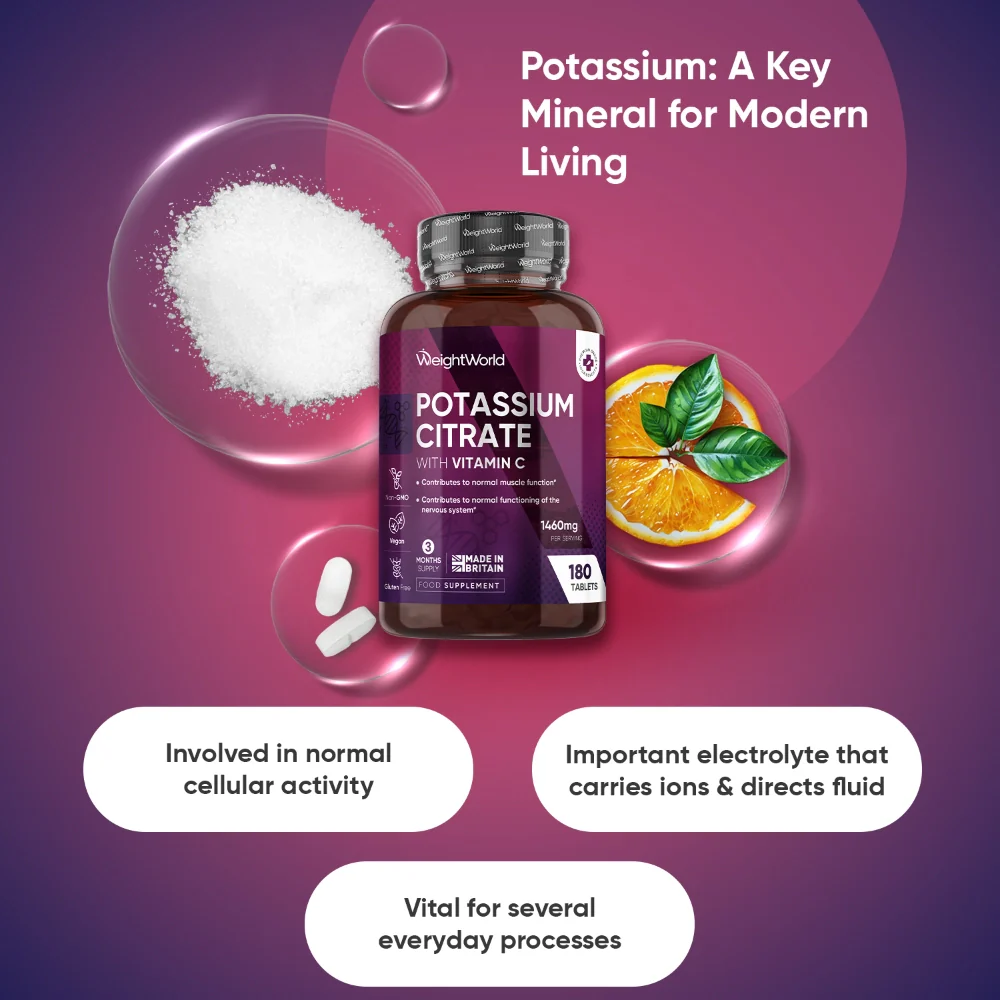 WeightWorld Citrate de potassium avec vitamine C 180 comprimés