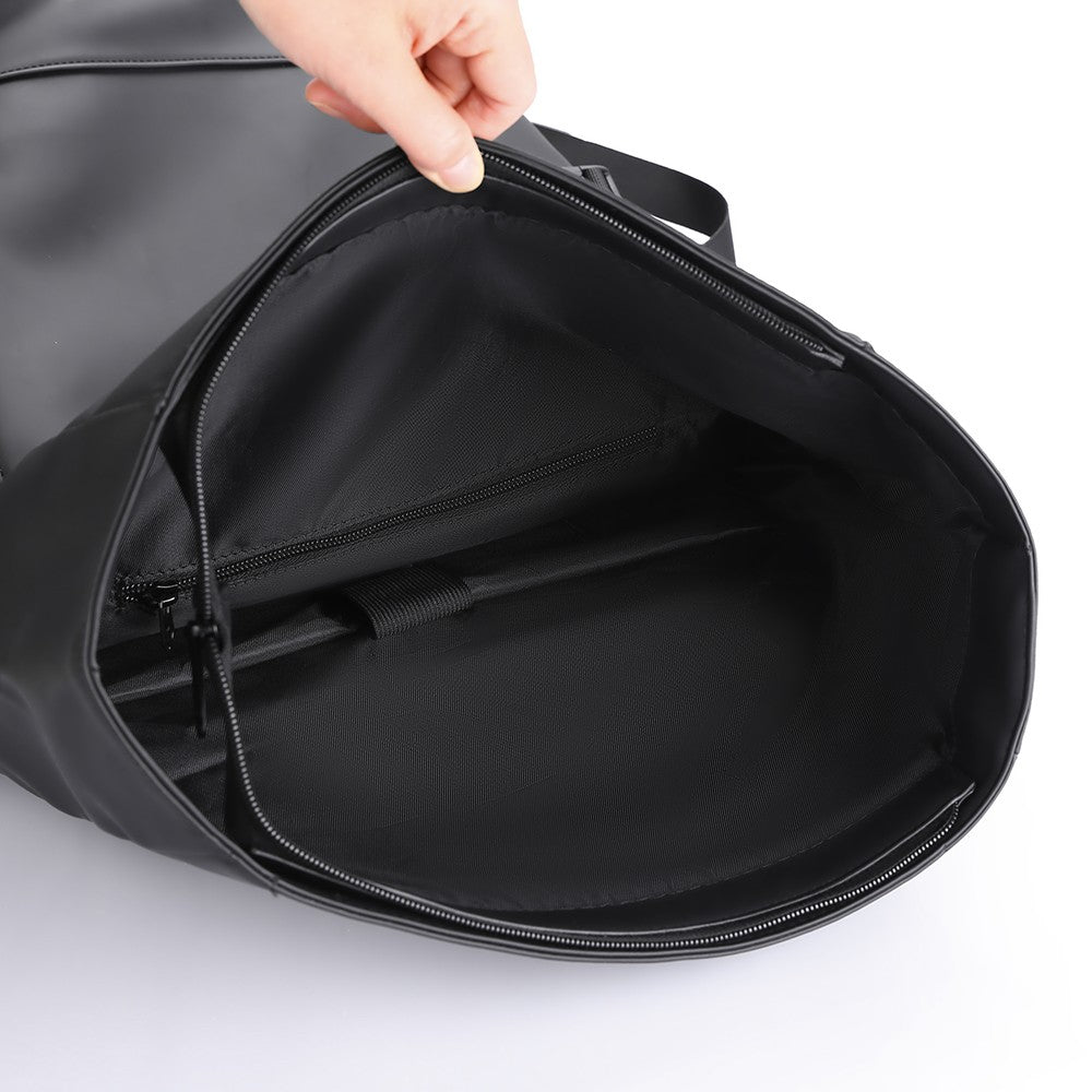 Sac à dos ordinateur portable anti-eau à bords roulés 15,6 pouces sac à dos décontracté multi-sangles grande capacité sac de jour pour travail cyclisme voyage urbain