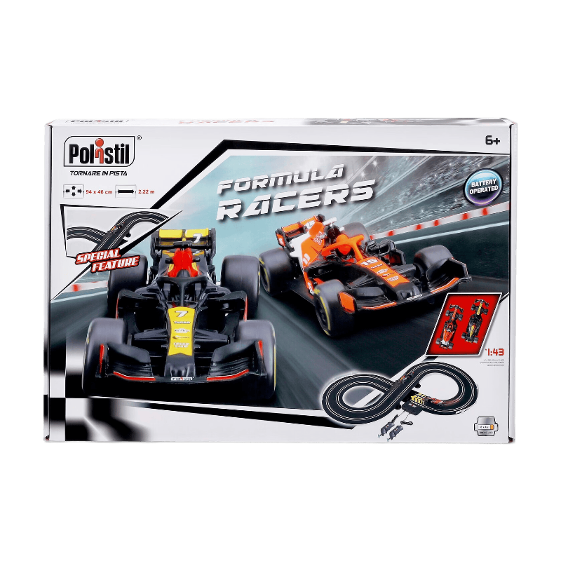 POLISTIL Circuit 2,22 m Piste de Formule 1 avec Pack de 2 Véhicules