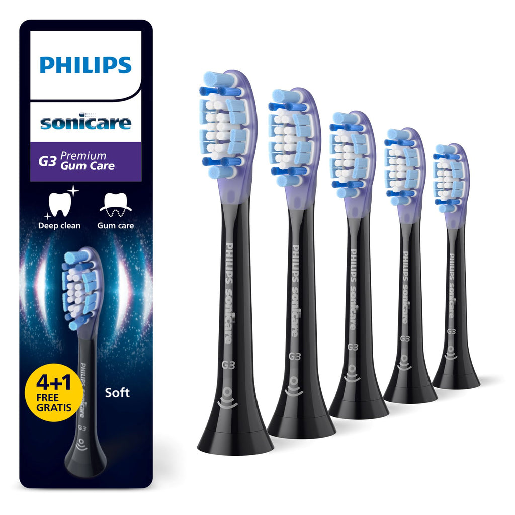 Philips Sonicare HX9055/88 - Têtes de brosse soin des gencives premium - Lot de 5, Compatibles avec toutes les brosses à dents Sonicare, Douces pour les gencives, Installation facile