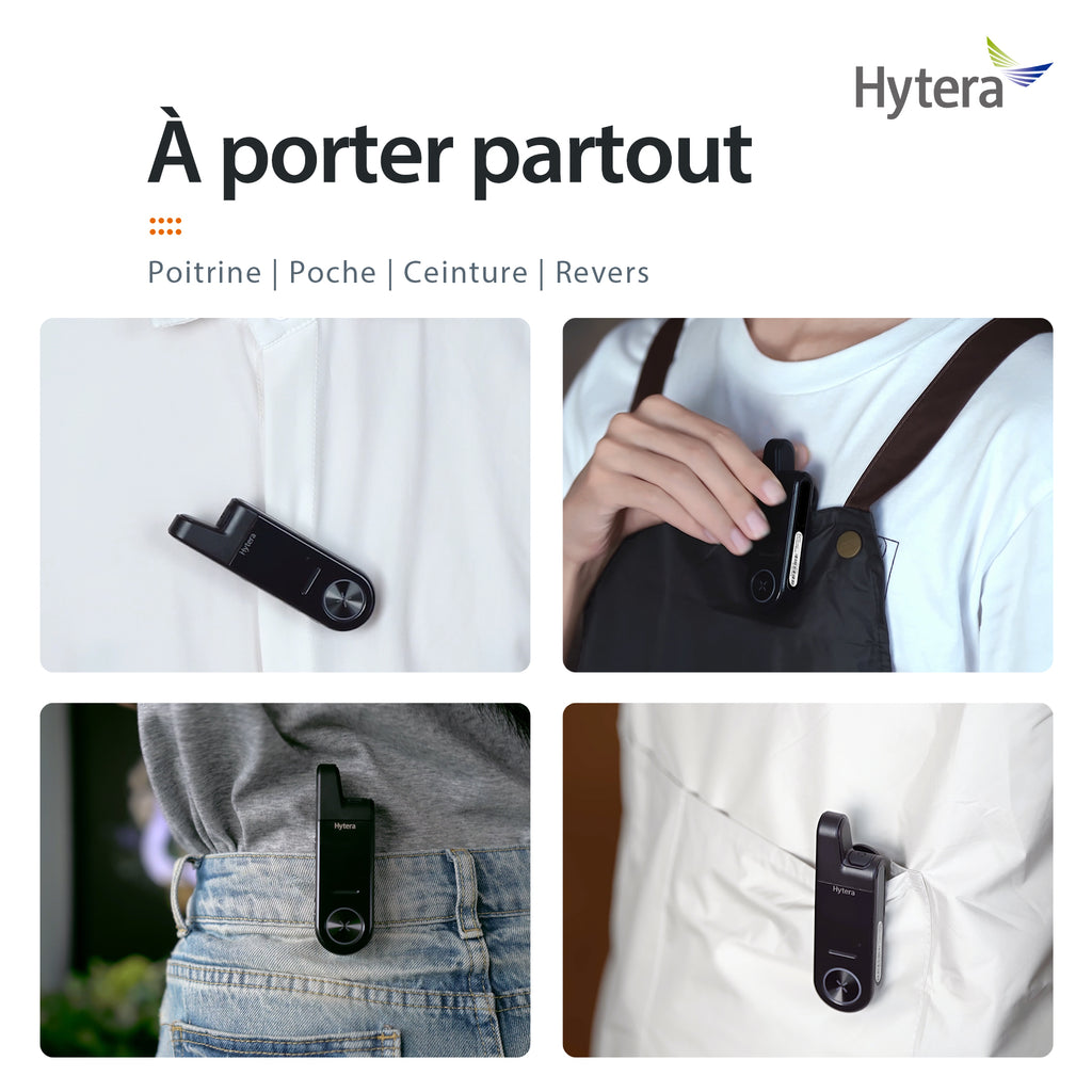 Talkie-Walkie Hytera S1 Mini PMR446 Sans Licence Ultra-Fin Compact Léger Radio Analogique avec Prise Audio 3.5mm et Charge Rapide Type-C