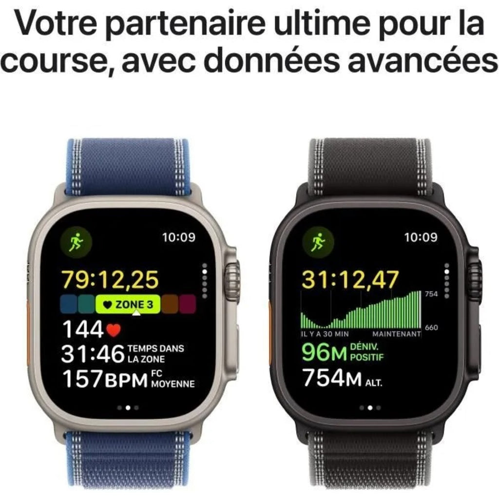 Apple Watch Ultra 3 GPS + Cellular 49 mm avec boîtier en titane naturel et bracelet Milanais en titane naturel - Petit