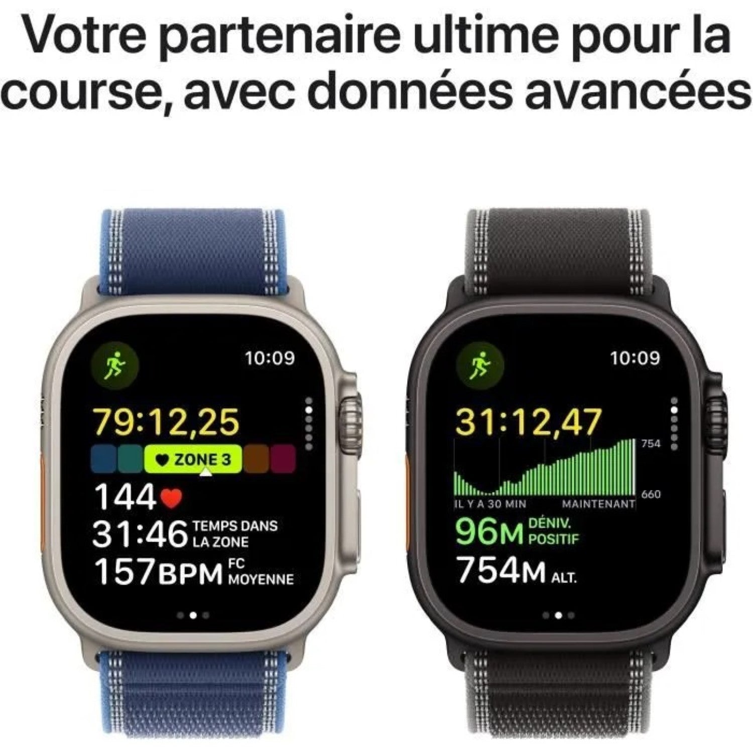 Apple Watch Ultra 3 GPS + Cellular 49 mm avec boîtier en titane naturel et bracelet Milanais en titane naturel - Petit