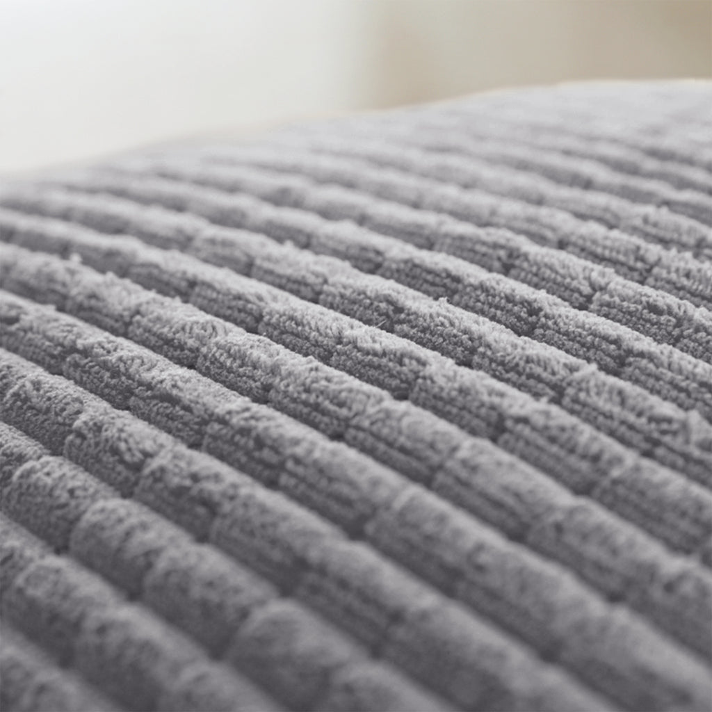 Deconovo Housse de coussin en velours gris clair 50 x 50 cm - 1 pièce