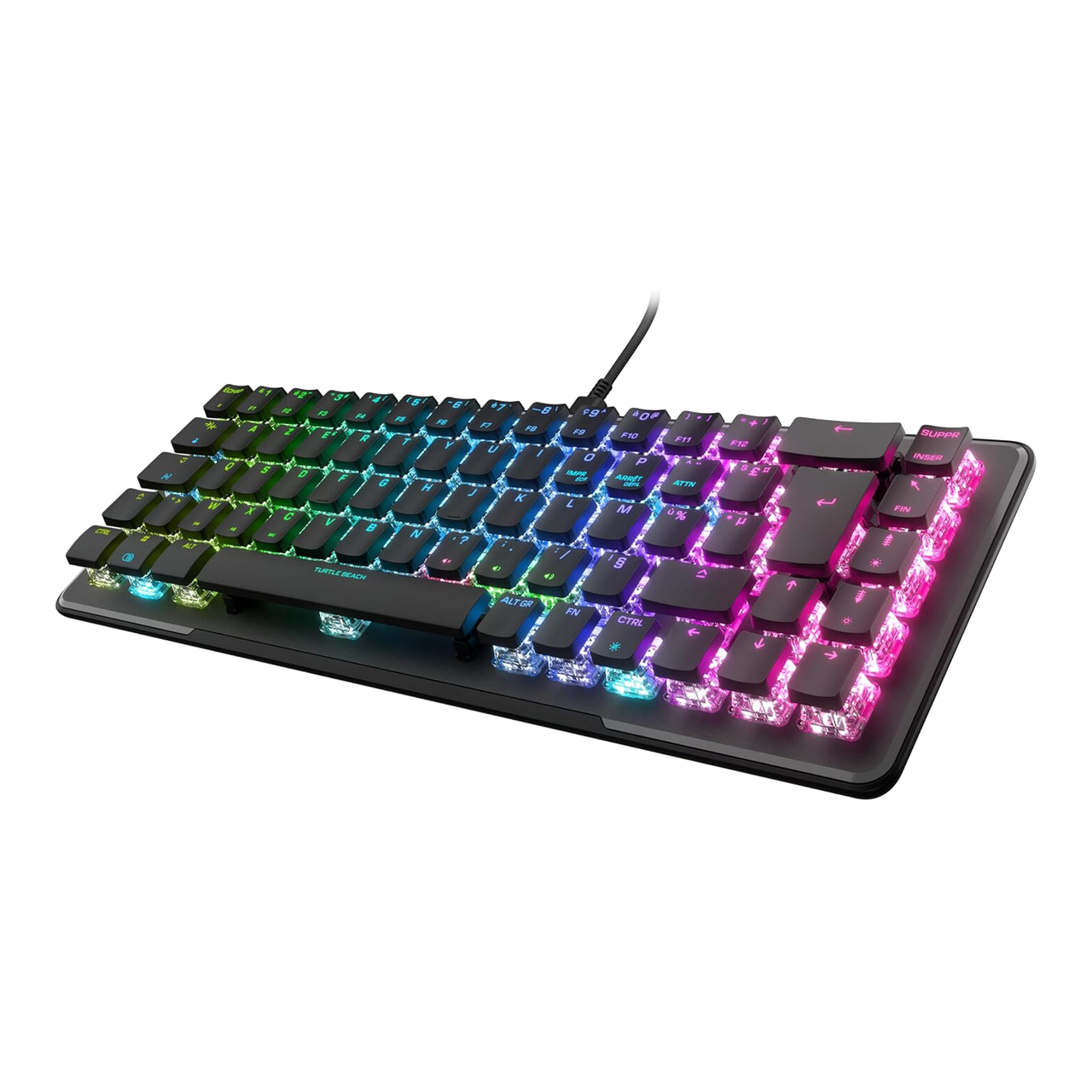 Turtle Beach Vulcan II Mini Clavier de Jeu Mécanique (Switch Optique Titan II) Filaire RGB, 65 % - AZERTY - Noir