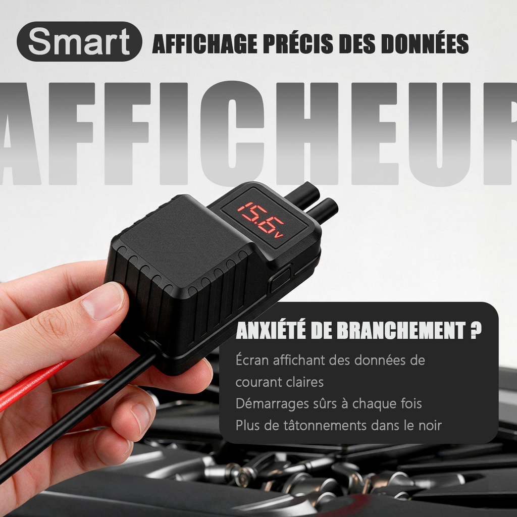 Démarreur de voiture GOKKCL GK01 à ions sodium, grande capacité 17 500 mAh, pack de démarrage d'urgence 4 en 1 avec pompe à air haute pression 25 cylindres (150 PSI)