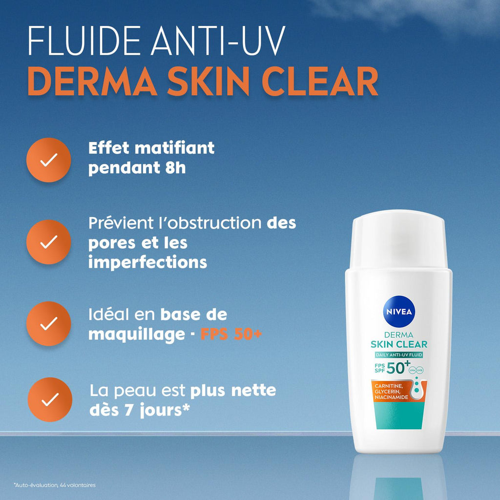NIVEA Derma Skin Clear Fluide Hydratant SPF50+ - 40 ml