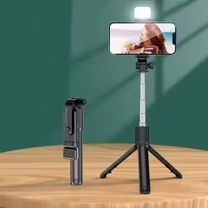 Perche à selfie Verbex S05s, support de téléphone Bluetooth, extensible jusqu'à 1 mètre, avec lumière d'appoint, universelle pour les selfies, prise de vue horizontale et verticale