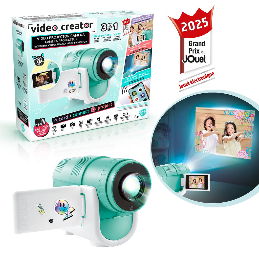 Canal Toys - Video Creator - Caméra Projecteur – Projection haute-qualité et fonction cast – avec carte micro-SD 16 Go - CLK 039