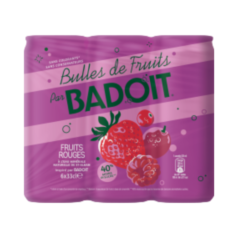 BADOIT bulles de fruits fruits rouges pack 6x33cl