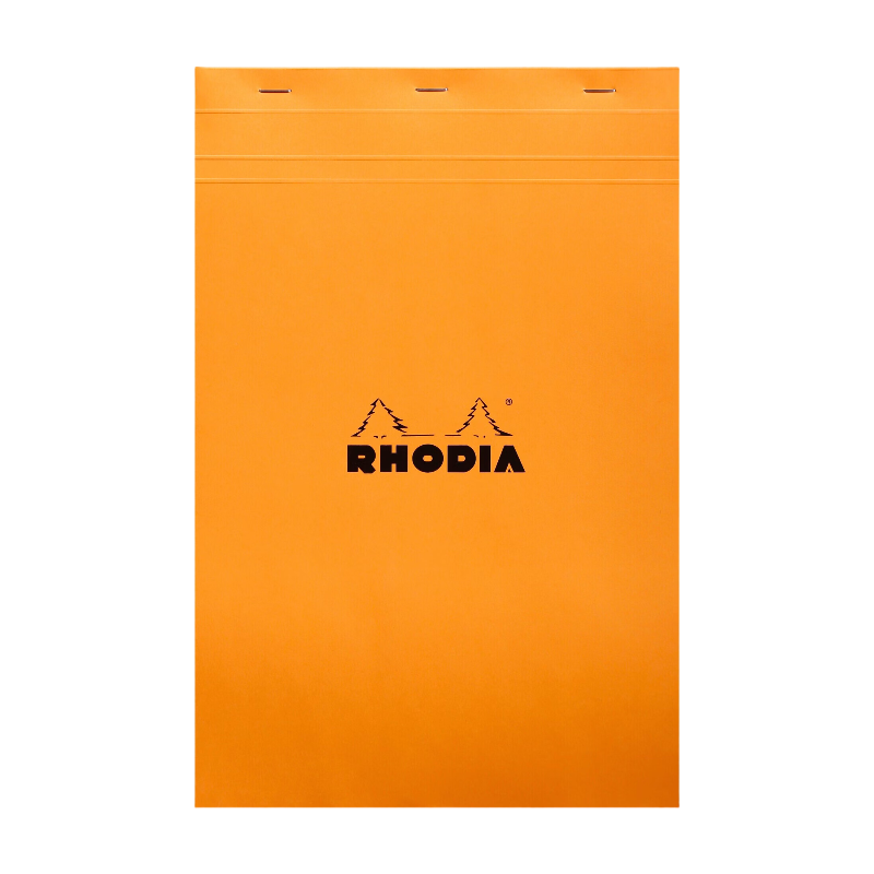 CLAIREFONTAINE Rhodia bloc-notes à spirale, orange, n° 19, 21 x 31,8 cm, 80 feuilles, petits carreaux 5 x 5 mm, 80 g