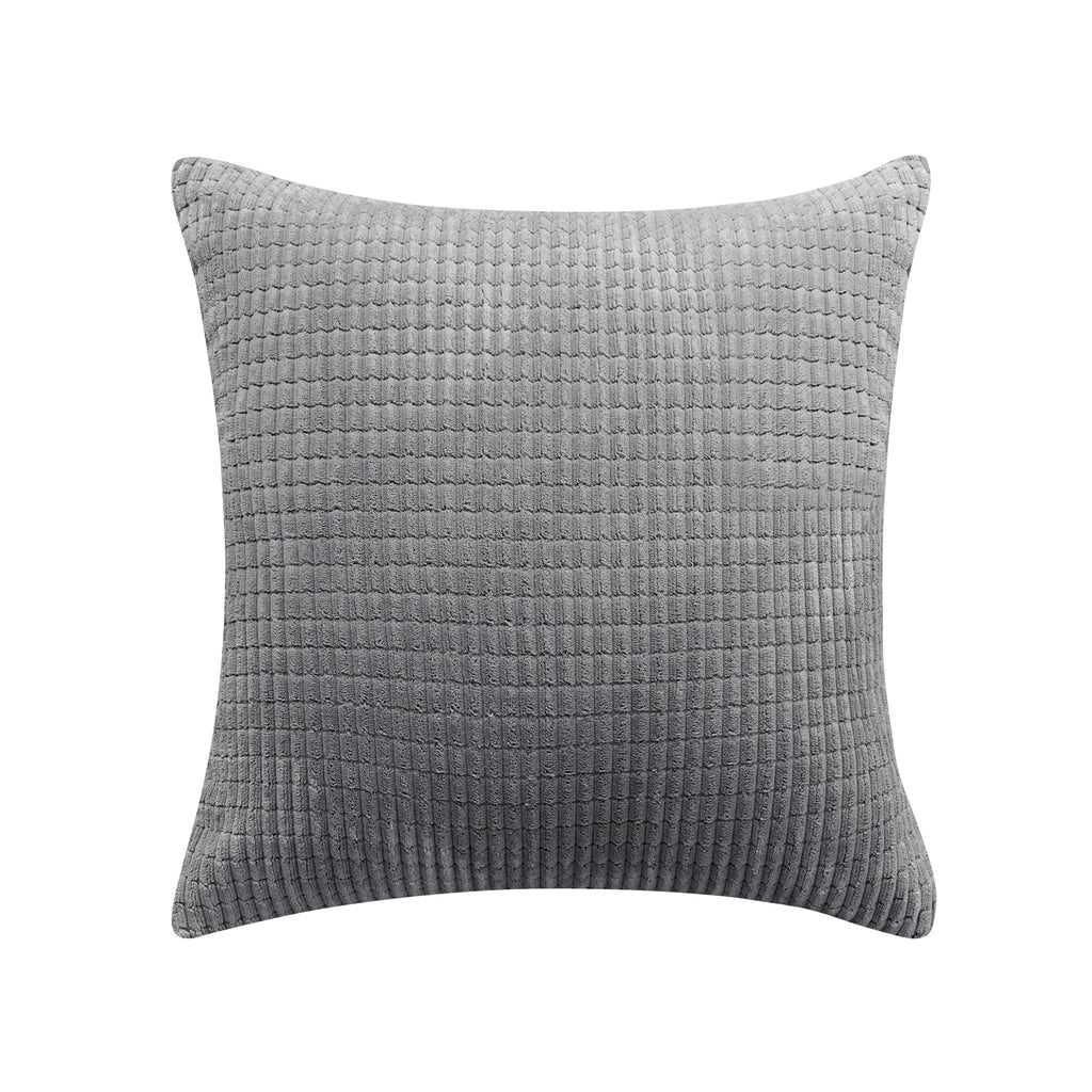 Deconovo Housse en velours pour coussin - Gris clair - 45 x 45 cm - 1 pièce